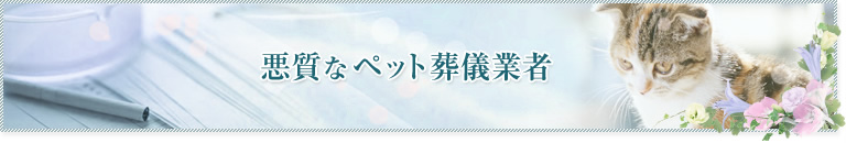 悪質なペット葬儀業者